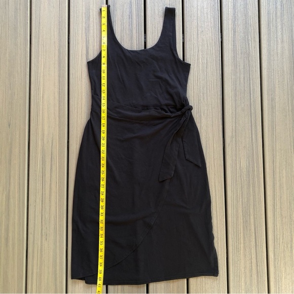 Pact Sleeveless Black Midi Organic Cotton Blend Dress with Waist Tie Size M - Picture 7 of 10